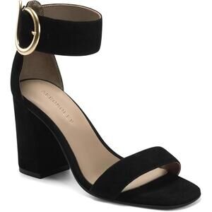 NWT Aerosoles Women's Landon Heeled Sandal, Black Suede, 10.5